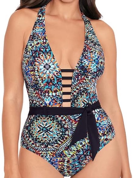 Skinnydippers Tiffi Multicolor Geometric-Print One-Piece Swimsuit Sz S Nwt